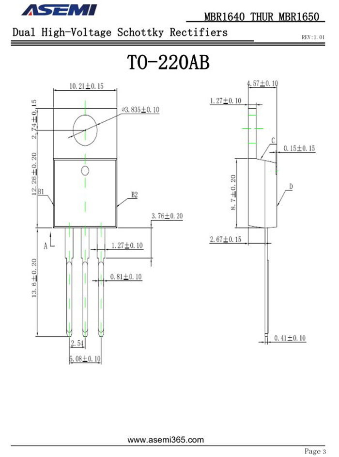 ASEMI品牌MBR1645CT参数