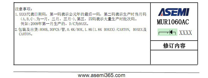 ASEMI超快恢复MURF1060AC