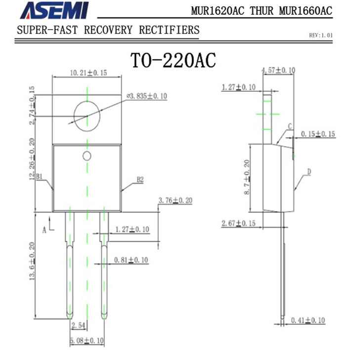 ASEMI超快恢复MURF1660AC