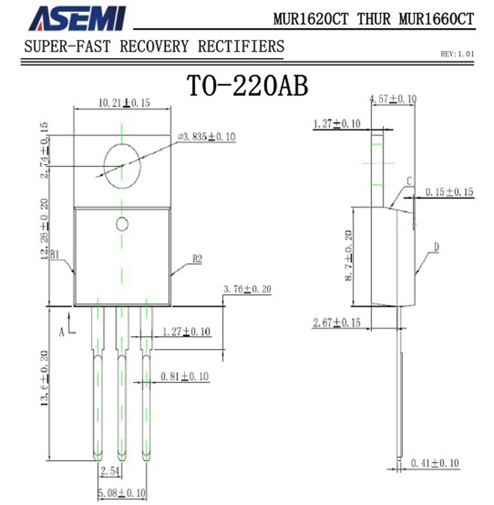 ASEMI超快恢复MURF1640CT