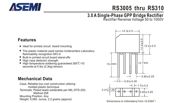 ASEMI品牌RS308规格书