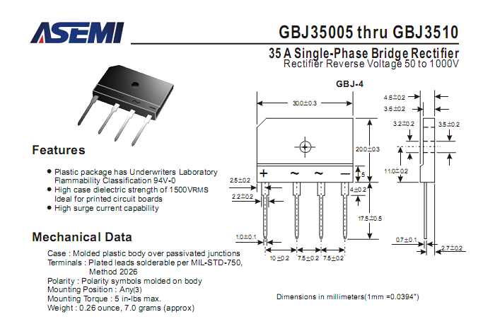 ASEMI整流桥GBJ3508中文资料